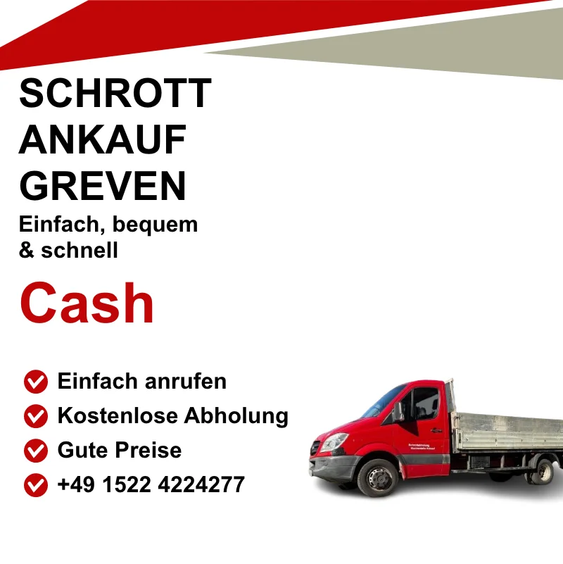 Schrottankauf Greven : Profitieren Sie von unserem kundenfreundlichen Service: Wir holen Ihren Schrott direkt bei Ihnen ab, bewerten ihn transparent und zahlen Ihnen einen marktgerechten Preis – bar oder per Überweisung. So wird das Verkaufen von Schrott schnell, unkompliziert und lohnenswert!