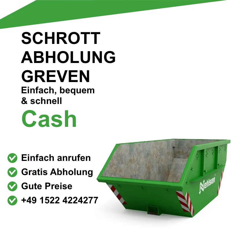 Schrottankauf Greven : Profitieren Sie von unserem kundenfreundlichen Service: Wir holen Ihren Schrott direkt bei Ihnen ab, bewerten ihn transparent und zahlen Ihnen einen marktgerechten Preis – bar oder per Überweisung. So wird das Verkaufen von Schrott schnell, unkompliziert und lohnenswert!